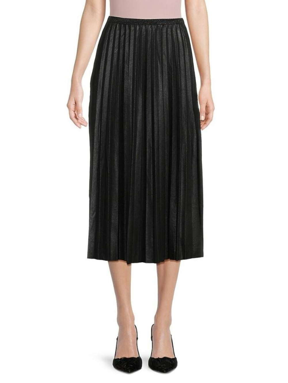 *YAL NEW YORK* Black Pleated Midi Skirt Size XL
